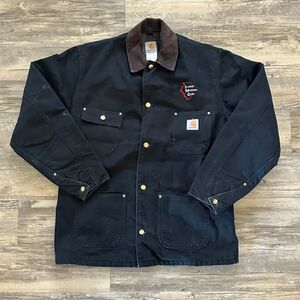 Vintage C01 BLK Black Chore Barn Blanket Lined Coat Size 44 Tall